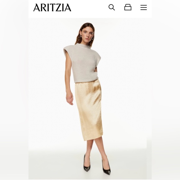 Aritzia Cream Pencil Skirt - Picture 5 of 6